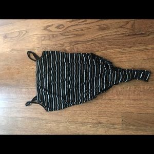 Striped ribbed body suit